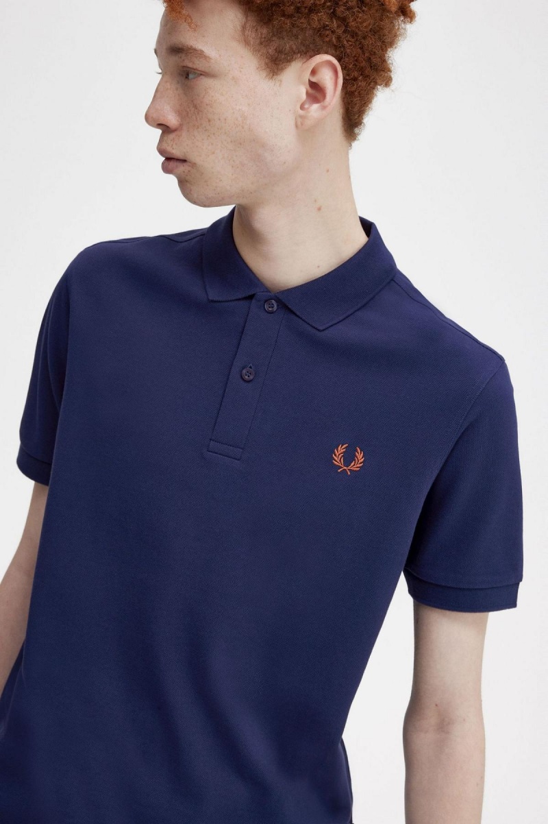 Camisa Polo Fred Perry M6000 Hombre Azul Marino Marrones | DCLVO63228