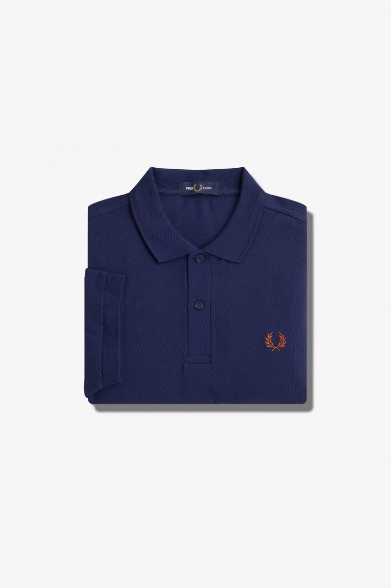 Camisa Polo Fred Perry M6000 Hombre Azul Marino Marrones | DCLVO63228