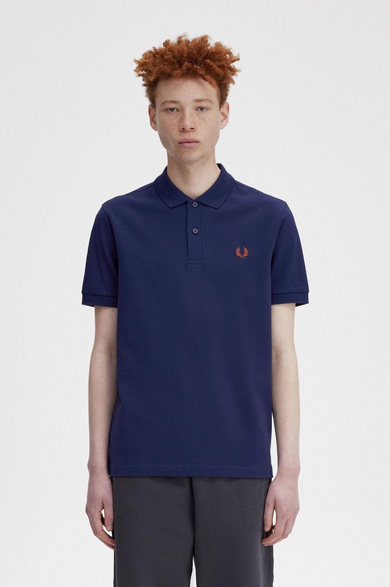 Camisa Polo Fred Perry M6000 Hombre Azul Marino Marrones | DCLVO63228