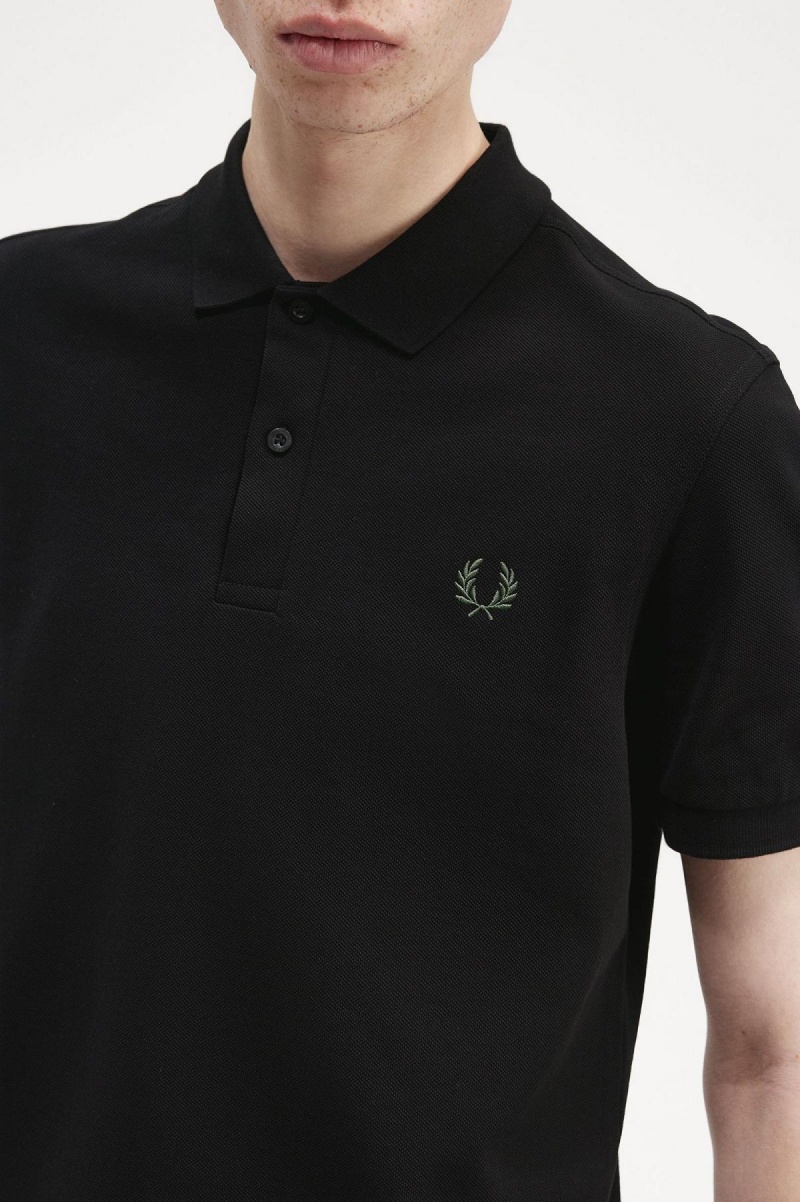 Camisa Polo Fred Perry M6000 Hombre Negras Verde | CLZDE50110