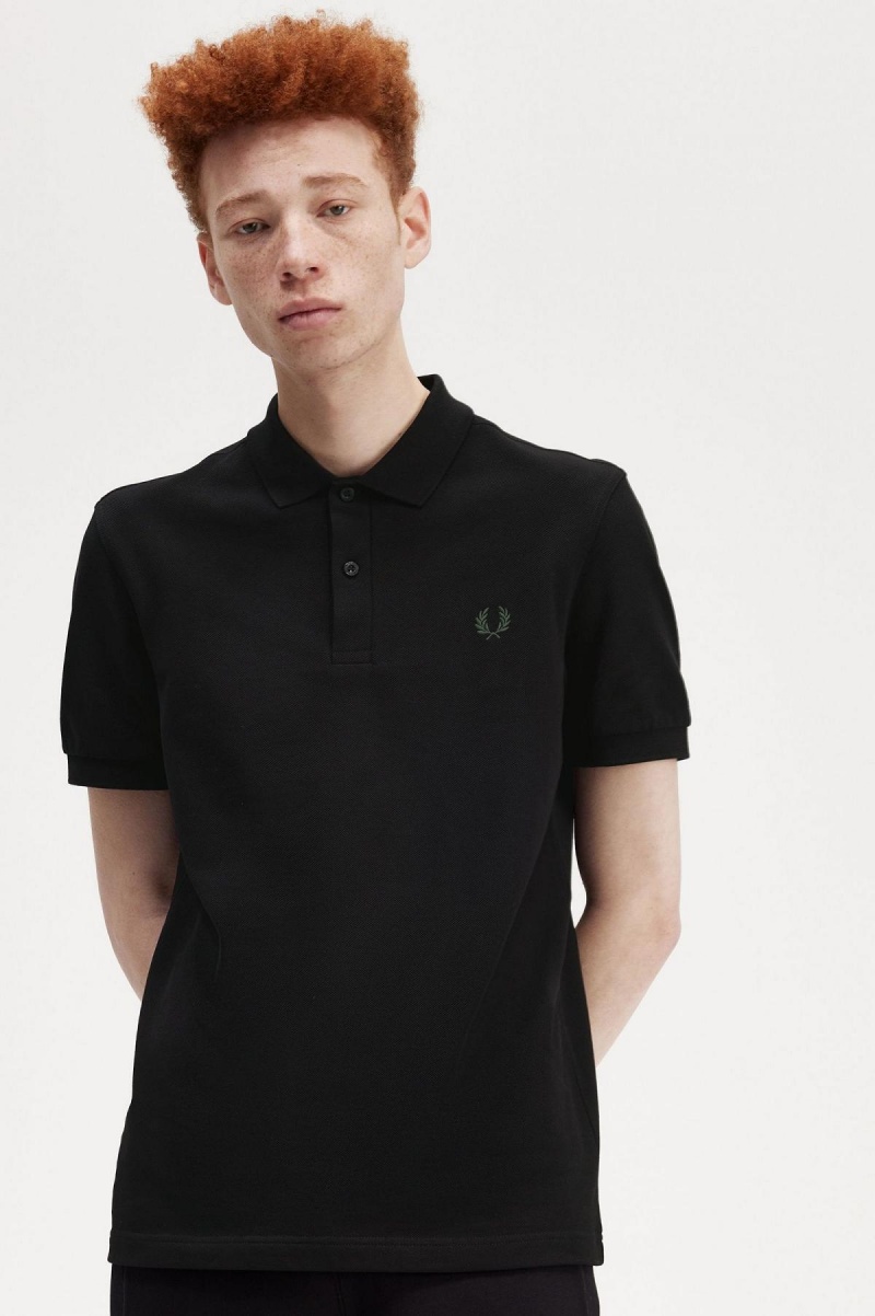 Camisa Polo Fred Perry M6000 Hombre Negras Verde | CLZDE50110