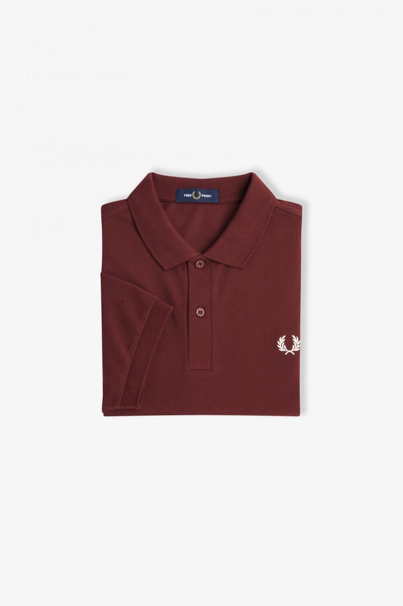 Camisa Polo Fred Perry M6000 Hombre Oxblood / Ecru | CLJKU72316