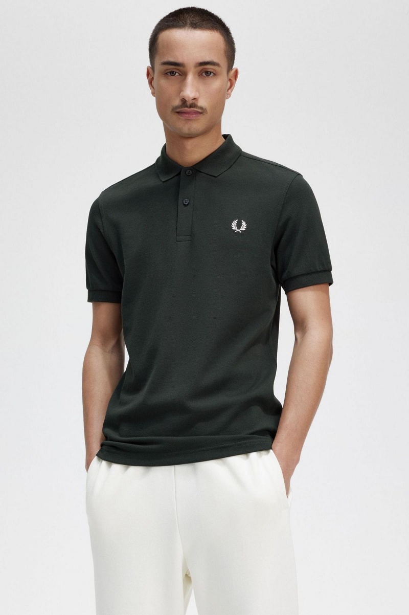 Camisa Polo Fred Perry M6000 Hombre Verde Blancas | QCLUV84424