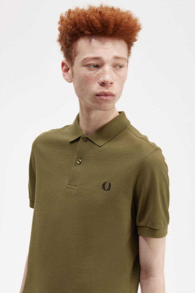 Camisa Polo Fred Perry M6000 Hombre Verde Negras | YCLGT41372