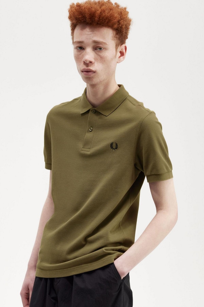 Camisa Polo Fred Perry M6000 Hombre Verde Negras | YCLGT41372