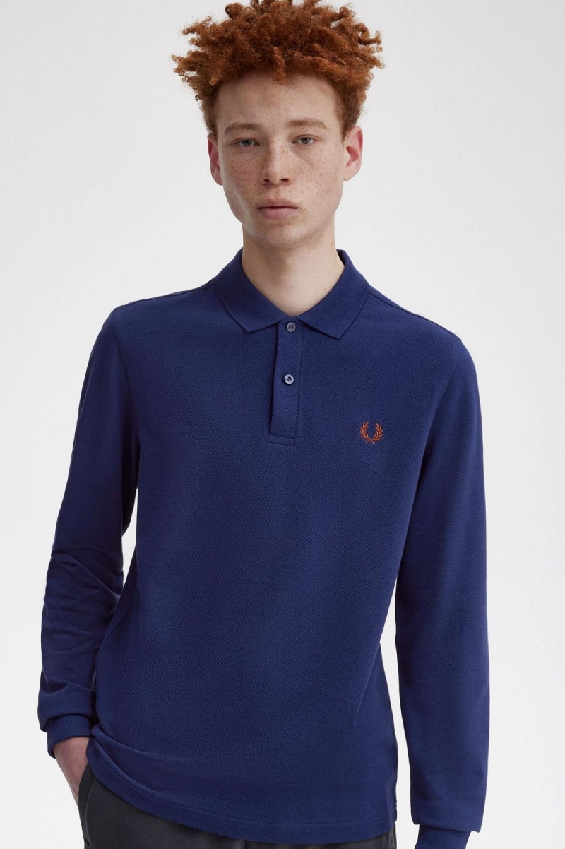 Camisa Polo Fred Perry M6006 Hombre Azul Marino Marrones | CLEAH15570