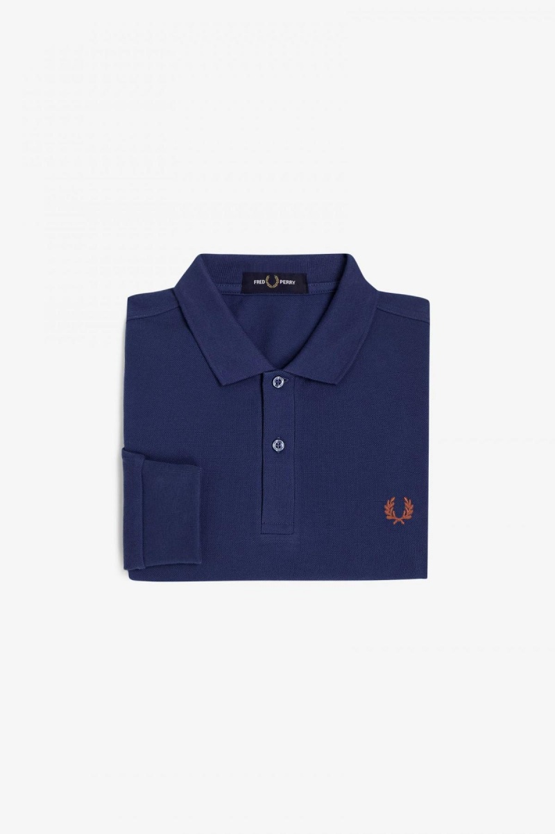 Camisa Polo Fred Perry M6006 Hombre Azul Marino Marrones | CLEAH15570