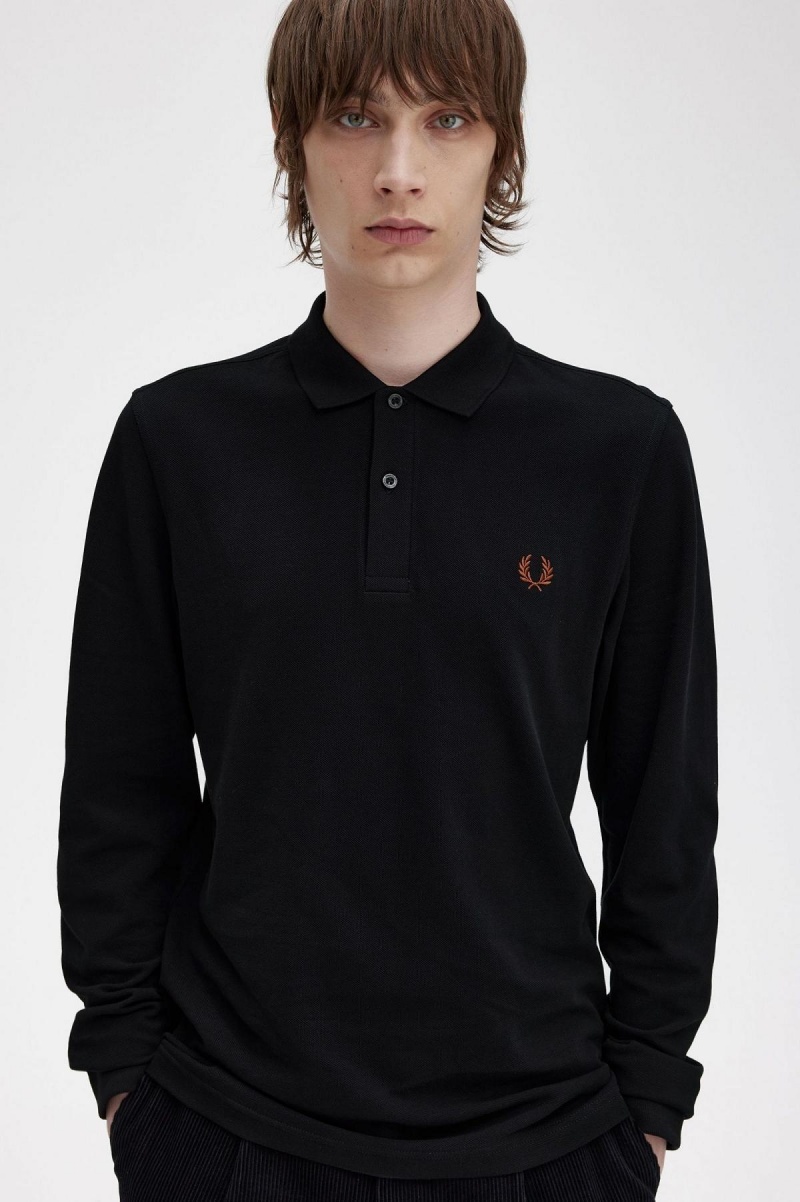 Camisa Polo Fred Perry M6006 Hombre Negras Marrones | CLJZR84993