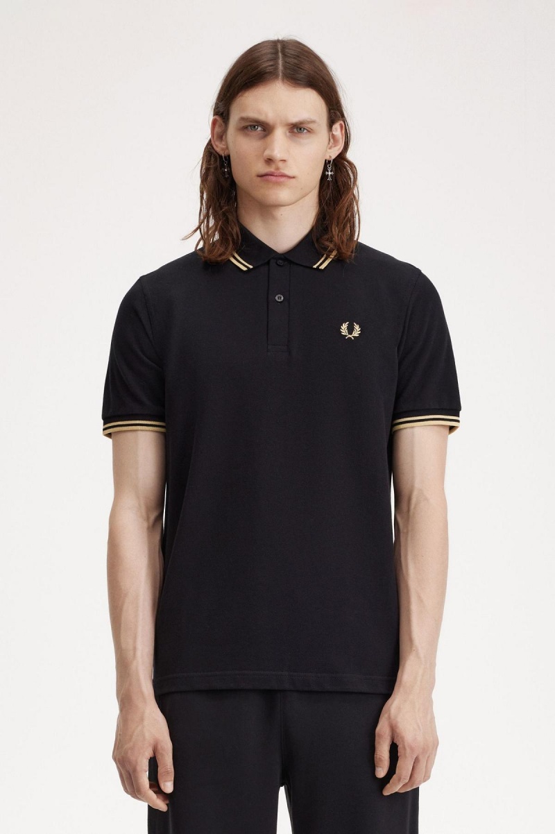 Camisa Polo Fred Perry Osaka M12 Hombre Negras | FCLHY30772