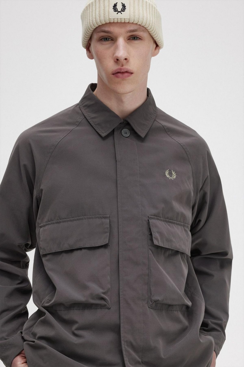 Camisas Fred Perry Utility Hombre Gunmetal | CLCVG10279