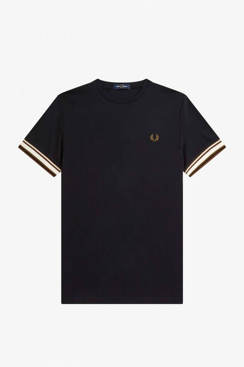 Camiseta Fred Perry Bold Tipped Piqué Hombre Negras | CLEGJ33968