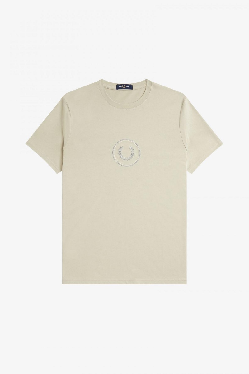 Camiseta Fred Perry Circle Branding Hombre Verde Menta | QCLUV31056