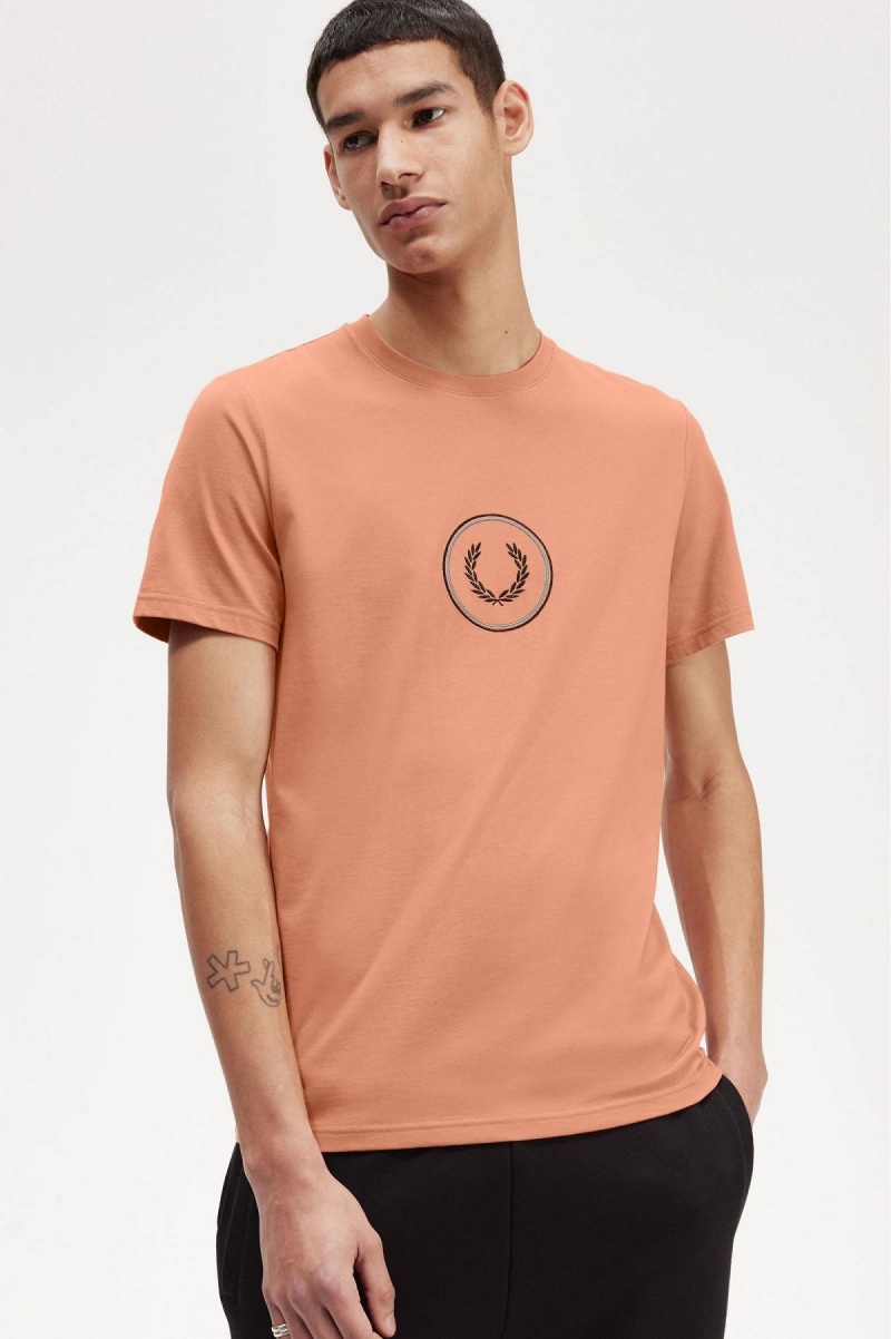 Camiseta Fred Perry Circle Branding Hombre Verde Menta | QCLUV14621