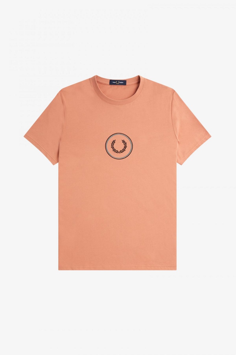 Camiseta Fred Perry Circle Branding Hombre Verde Menta | QCLUV14621