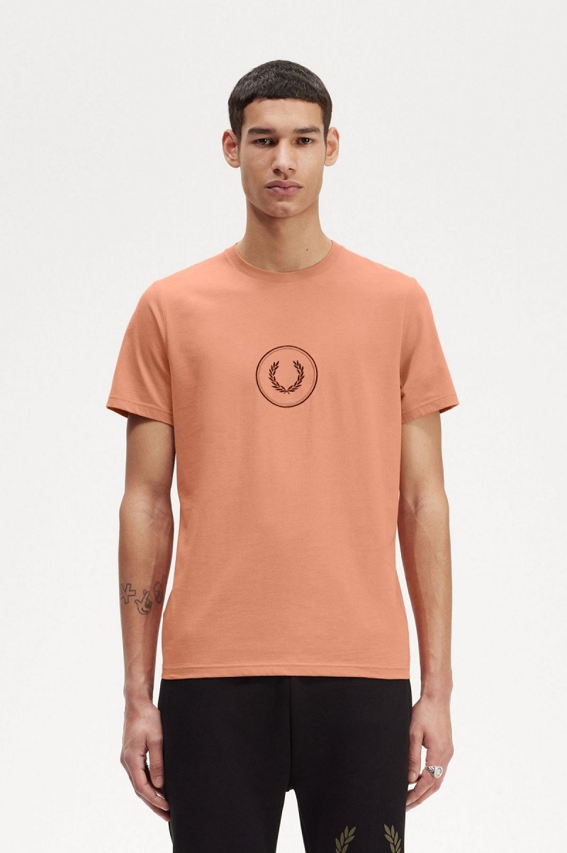 Camiseta Fred Perry Circle Branding Hombre Verde Menta | QCLUV14621