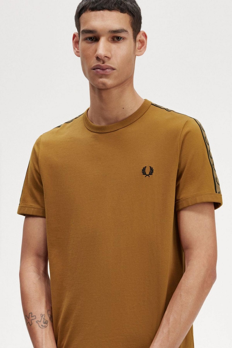 Camiseta Fred Perry Contrast Tape Ringer Hombre Verde Menta | CLJVR18699