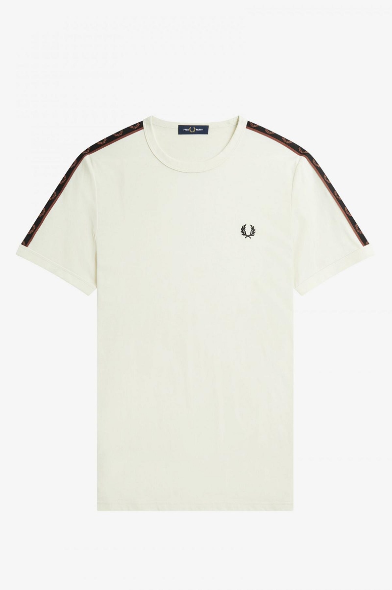 Camiseta Fred Perry Contrast Tape Ringer Hombre Marrones | CLQAV24991