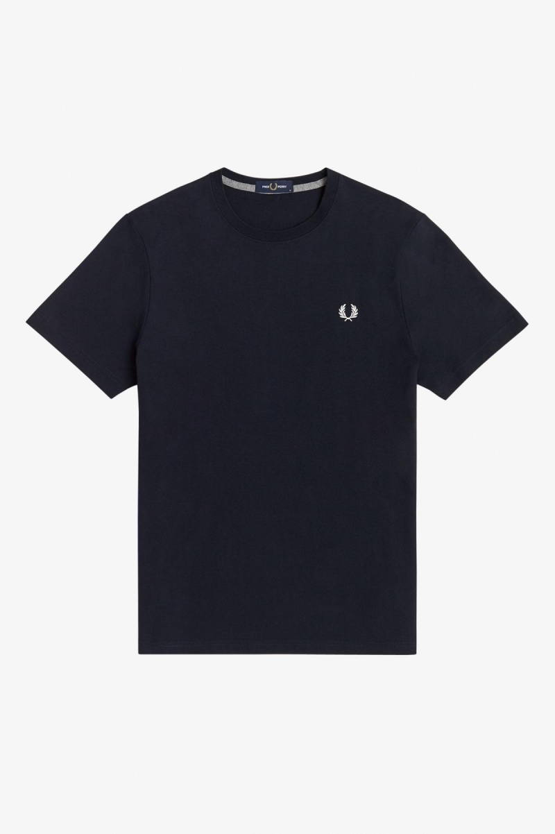 Camiseta Fred Perry Crew Neck Hombre Azul Marino | XCLBH46534