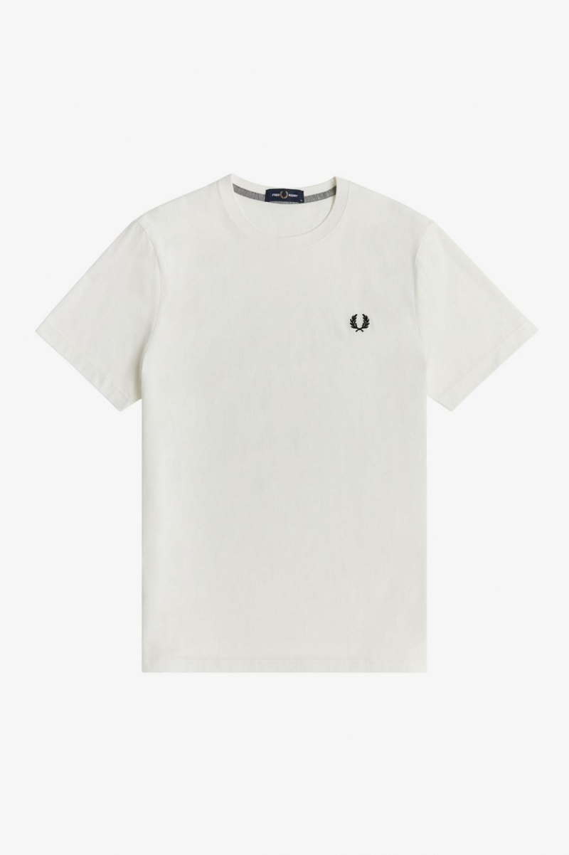 Camiseta Fred Perry Crew Neck Hombre Blancas | BCLSO43075