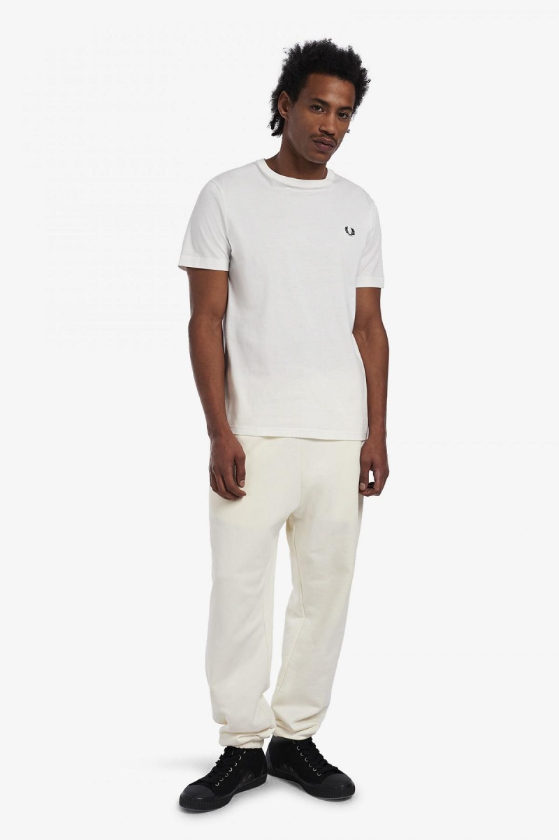 Camiseta Fred Perry Crew Neck Hombre Blancas | BCLSO43075