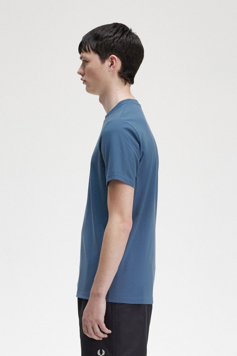 Camiseta Fred Perry Embroidered Hombre Azules | CLIIZ20433