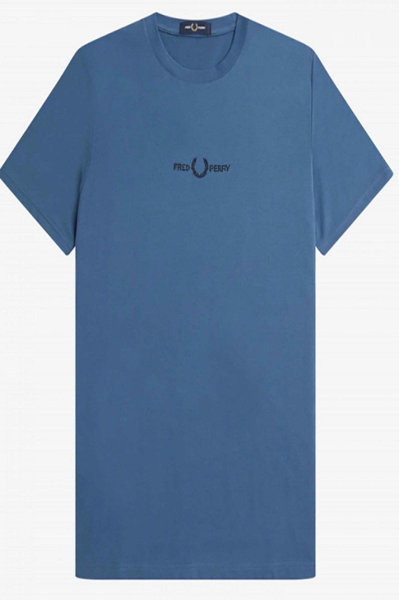 Camiseta Fred Perry Embroidered Hombre Azules | CLIIZ20433