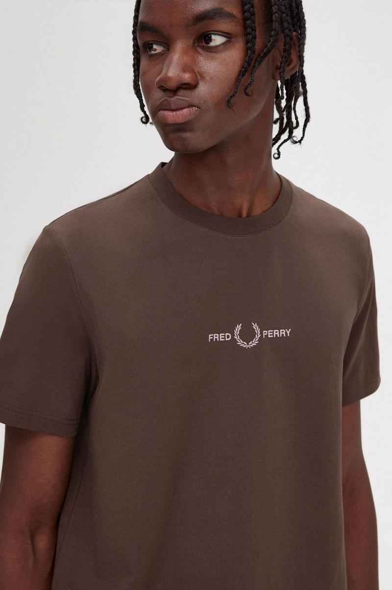 Camiseta Fred Perry Embroidered Hombre Burnt Tobacco | PCLER57861