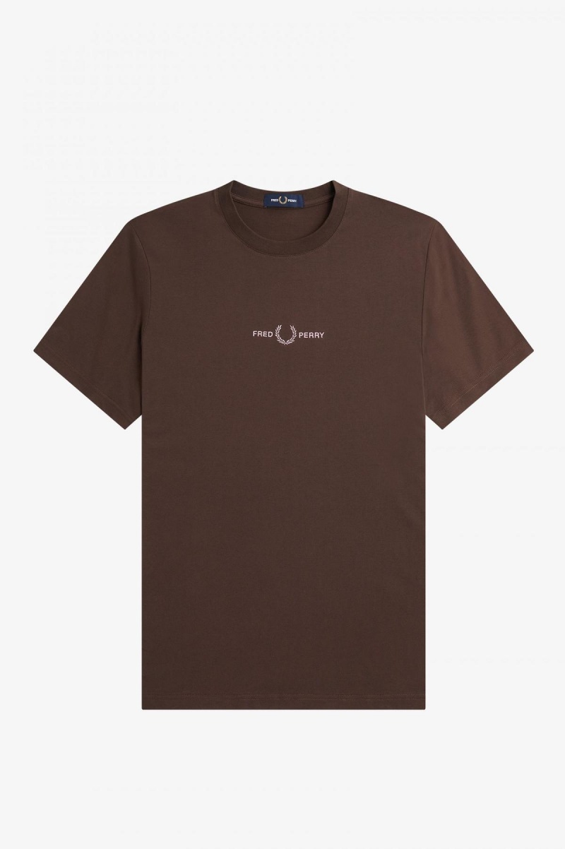 Camiseta Fred Perry Embroidered Hombre Burnt Tobacco | PCLER57861