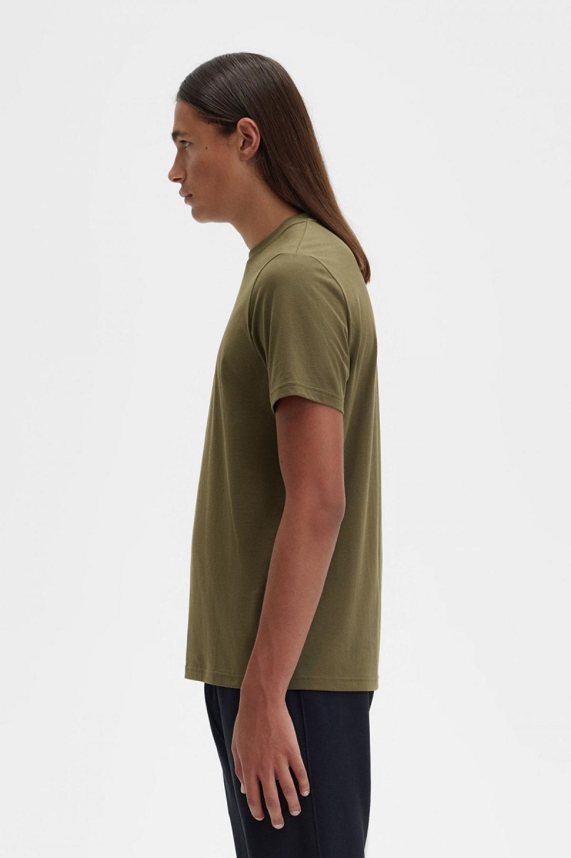 Camiseta Fred Perry Embroidered Hombre Verde | GCLEC96861