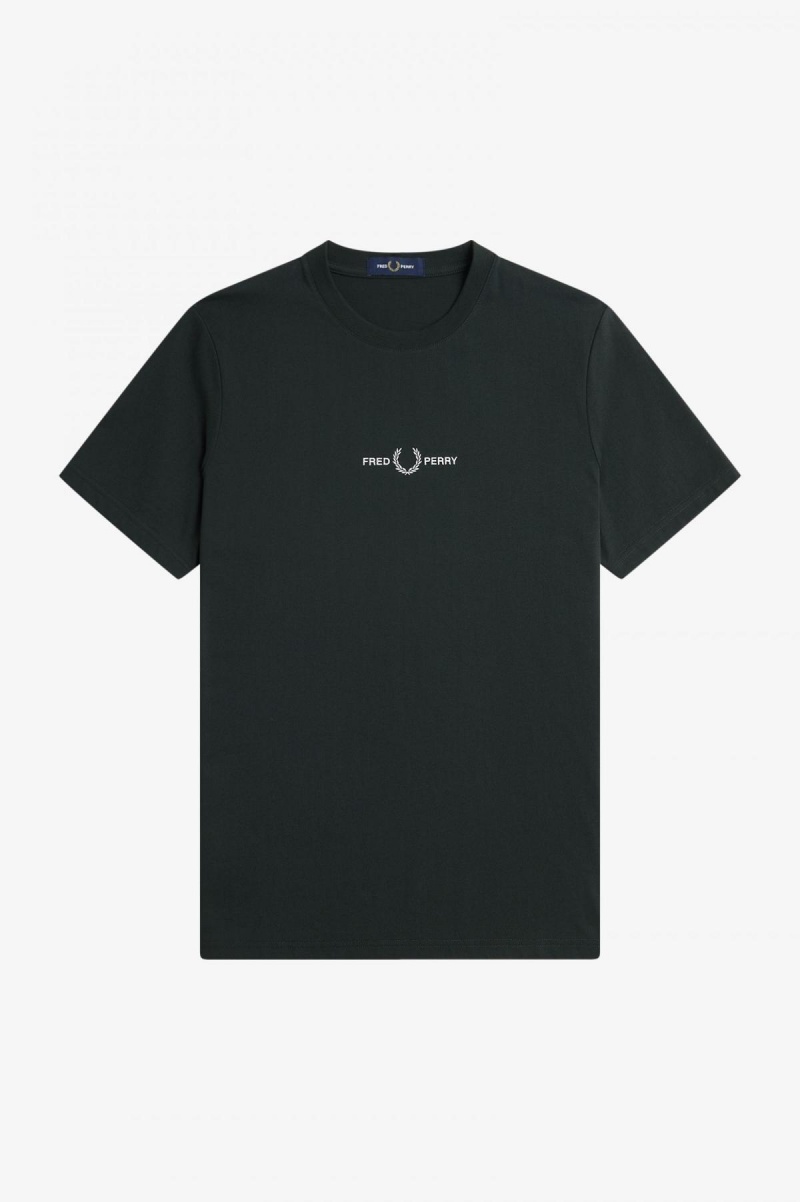 Camiseta Fred Perry Embroidered Hombre Verde | CLCIF41545