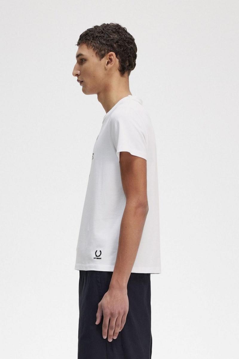 Camiseta Fred Perry Printed Slim-Fit Hombre Blancas | DCLVO54394