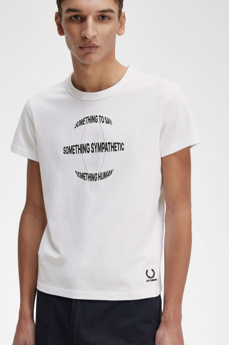 Camiseta Fred Perry Printed Slim-Fit Hombre Blancas | DCLVO54394