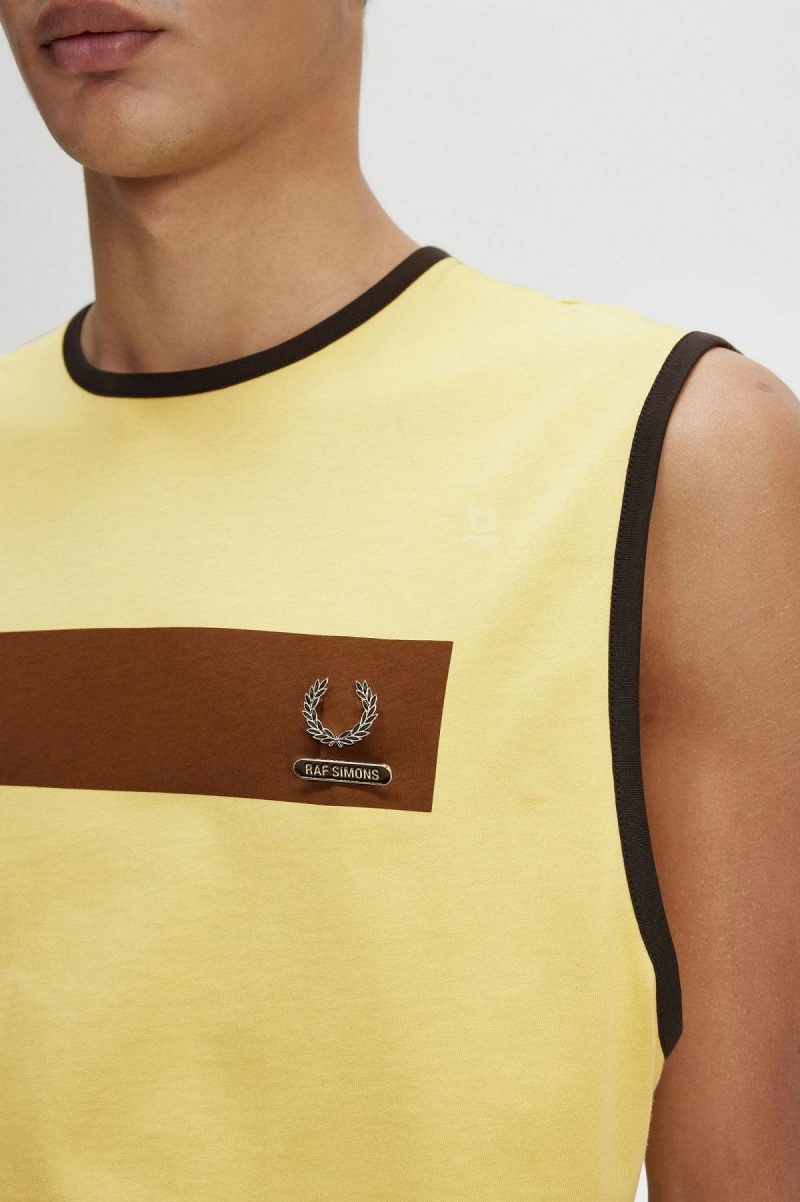 Camiseta Fred Perry Printed Vest Hombre Dirty Lime | QCLUV82384