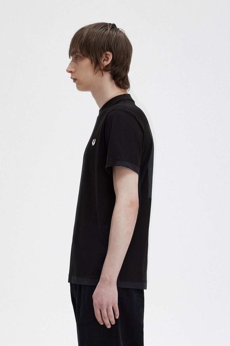 Camiseta Fred Perry Rave Estampadas Hombre Negras | LCLSX55798