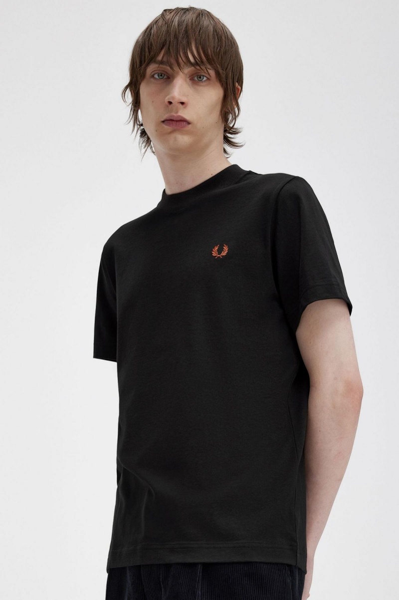 Camiseta Fred Perry Rave Estampadas Hombre Negras | LCLSX55798