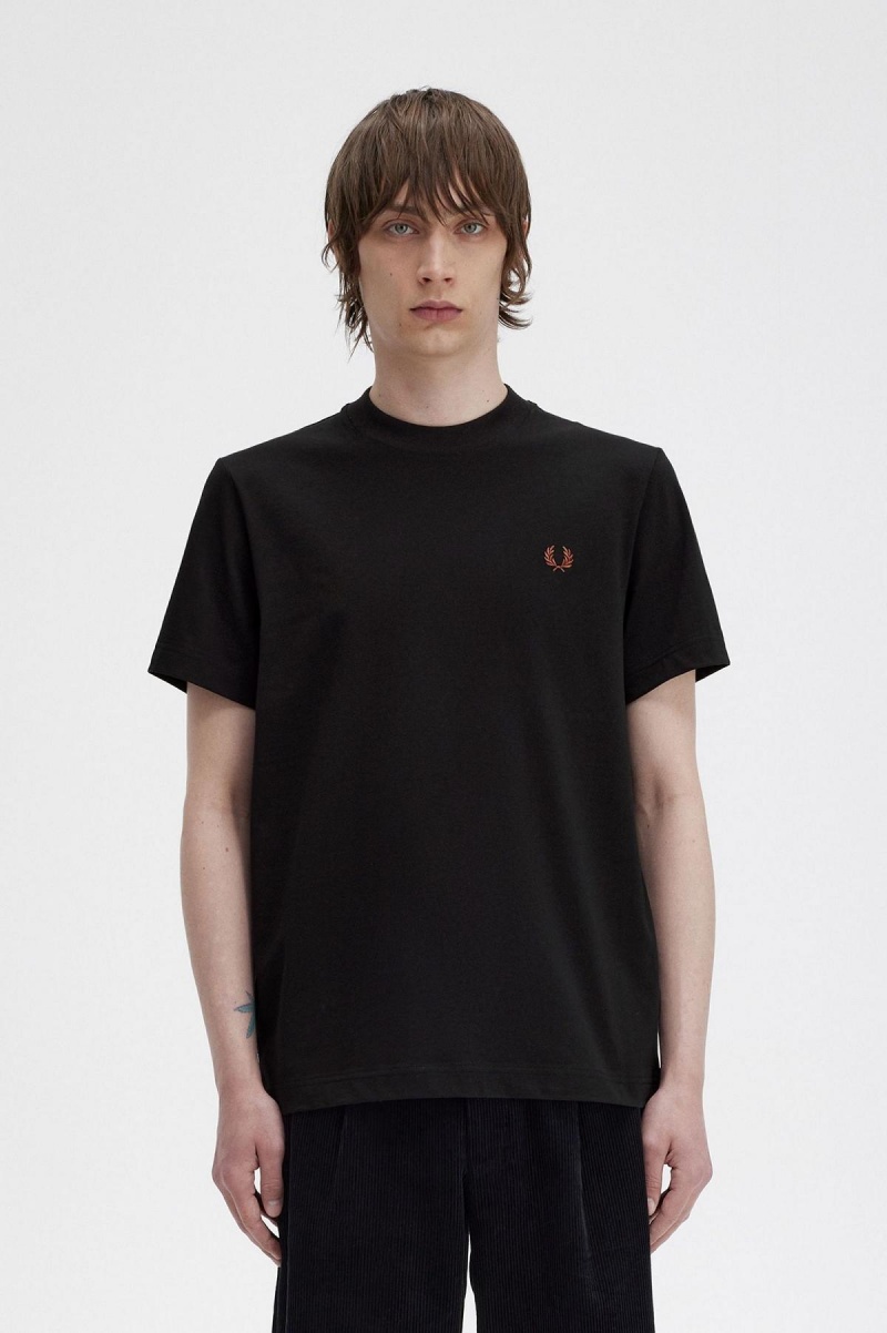 Camiseta Fred Perry Rave Estampadas Hombre Negras | LCLSX55798