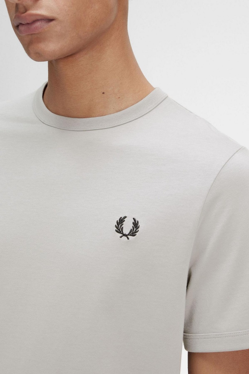 Camiseta Fred Perry Ringer Hombre Limestone | XCLGW72411