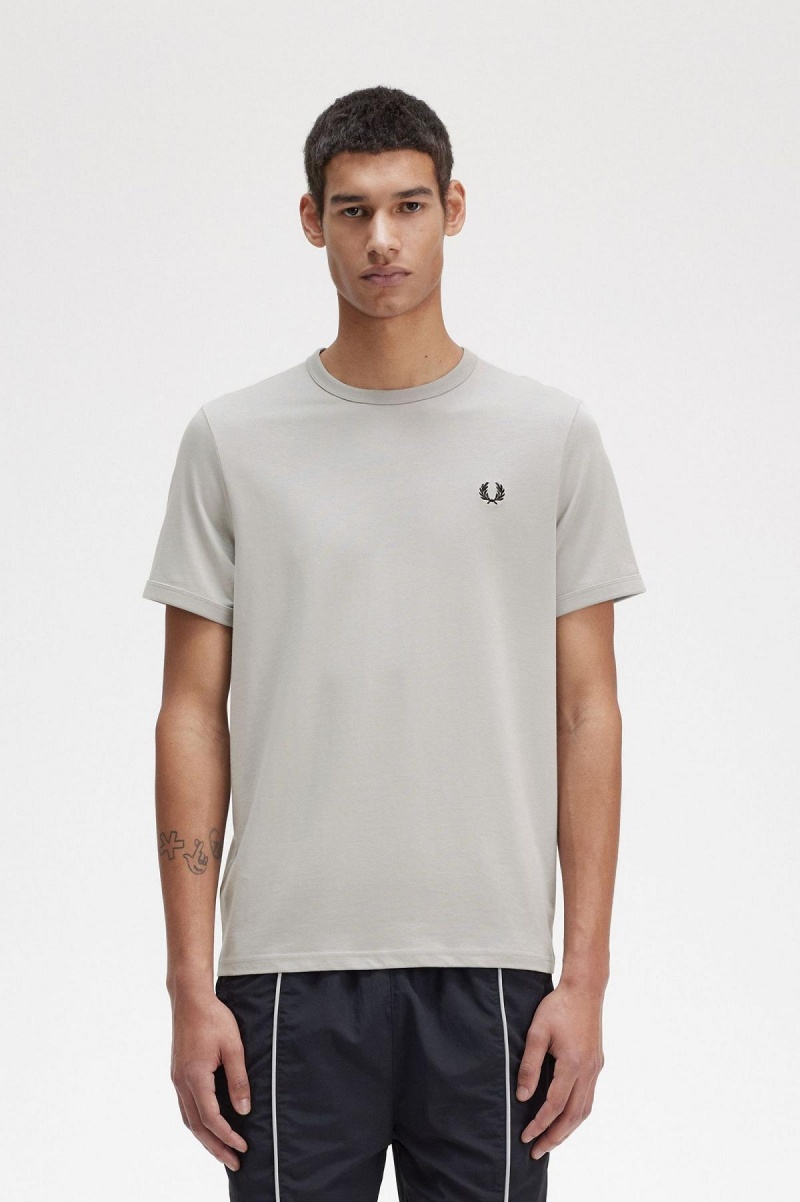 Camiseta Fred Perry Ringer Hombre Limestone | XCLGW72411