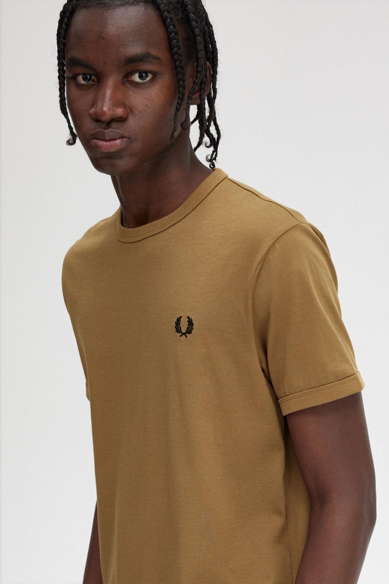 Camiseta Fred Perry Ringer Hombre Shaded Stone | FCLHY78828