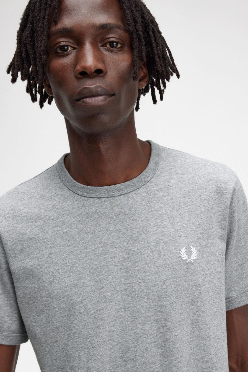 Camiseta Fred Perry Ringer Hombre Steel Marl | ACLWC50405