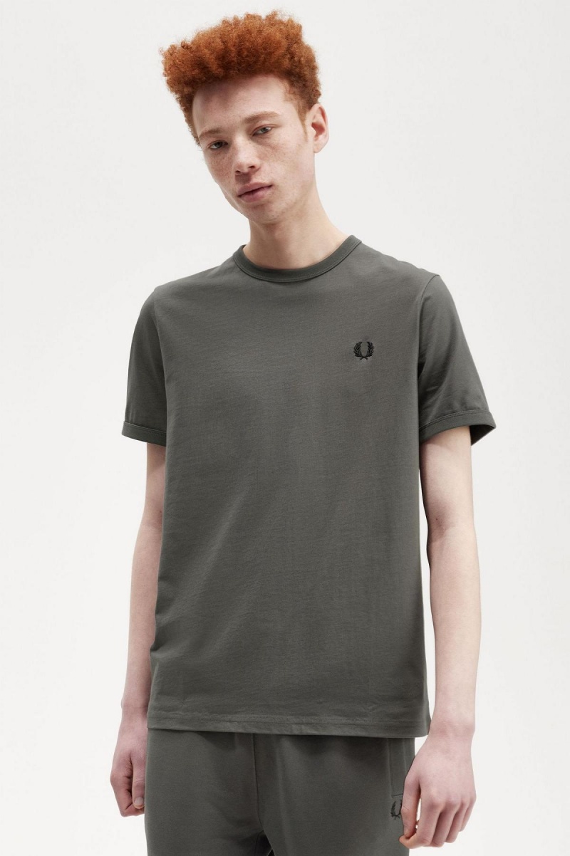 Camiseta Fred Perry Ringer Hombre Verde | CLEGJ28537