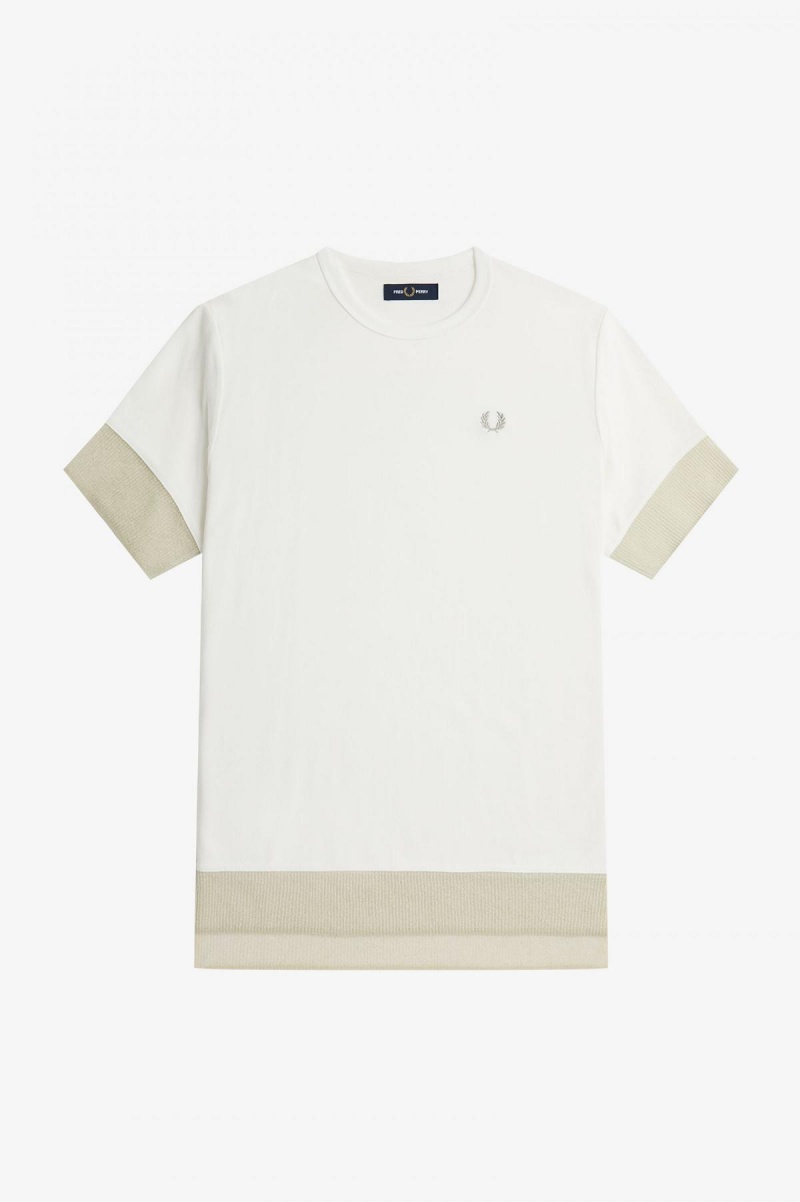 Camiseta Fred Perry Sheer Trim Piqué Mujer Blancas | CLZPD13056