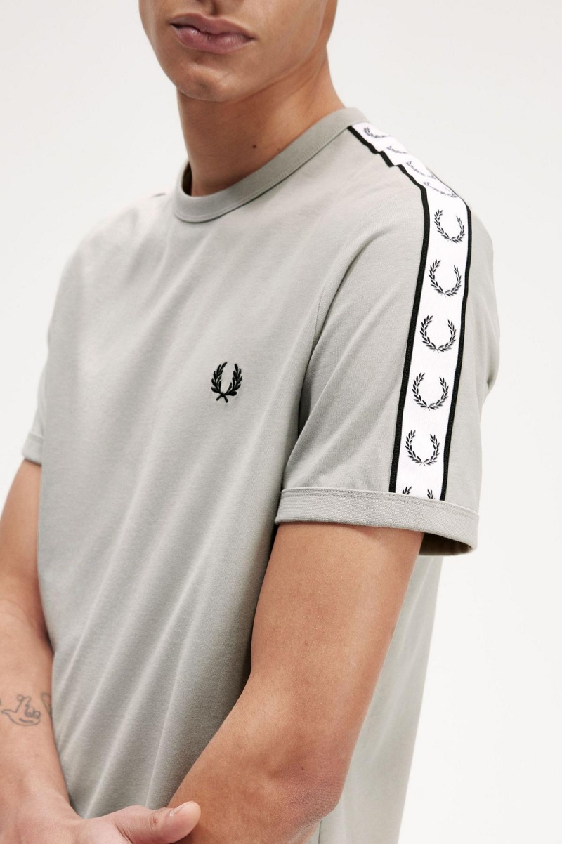 Camiseta Fred Perry Taped Ringer Hombre Limestone | ECLHC60508