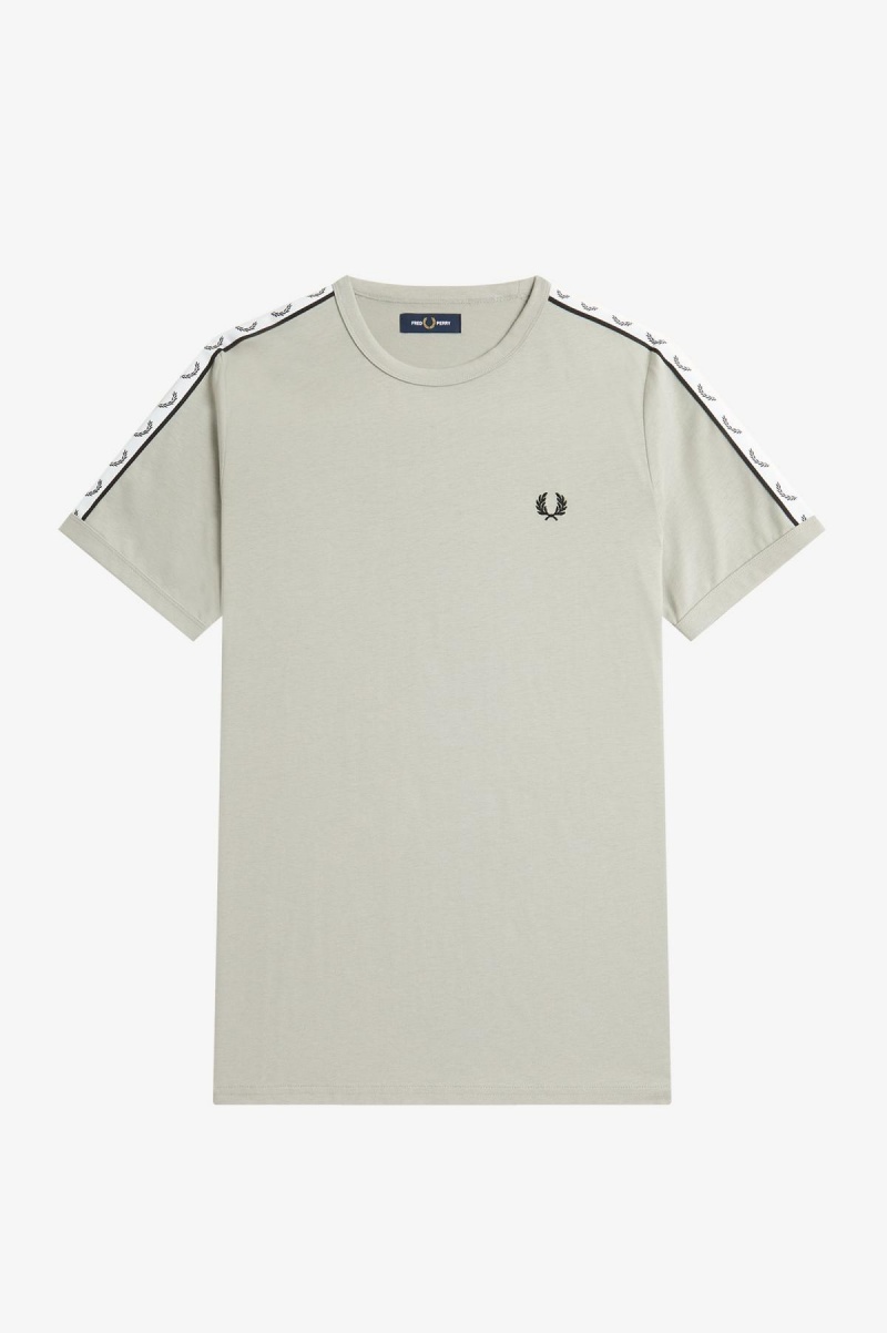 Camiseta Fred Perry Taped Ringer Hombre Limestone | ECLHC60508