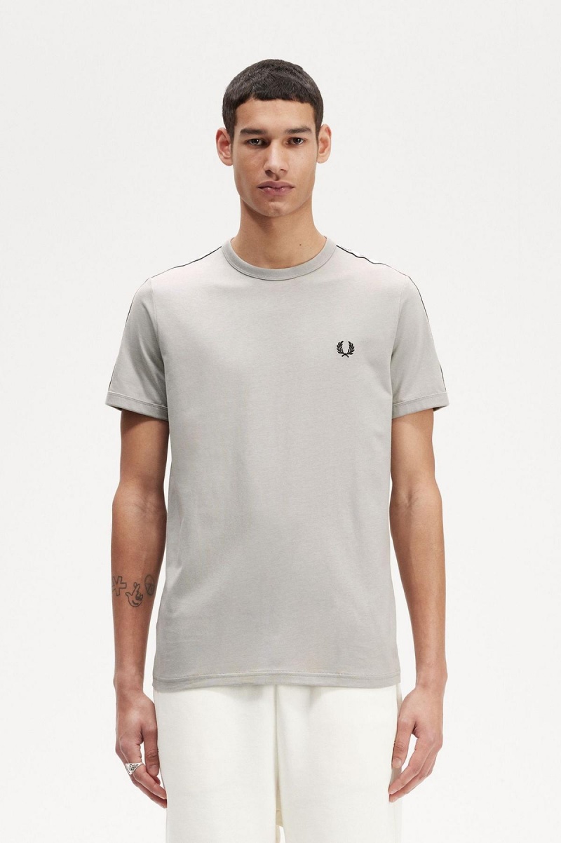 Camiseta Fred Perry Taped Ringer Hombre Limestone | ECLHC60508