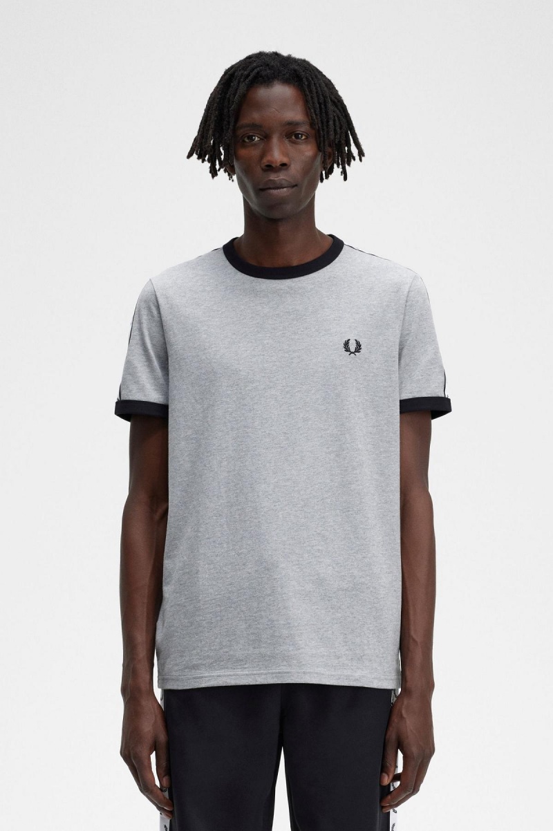 Camiseta Fred Perry Taped Ringer Hombre Steel Marl | CLZPD17292