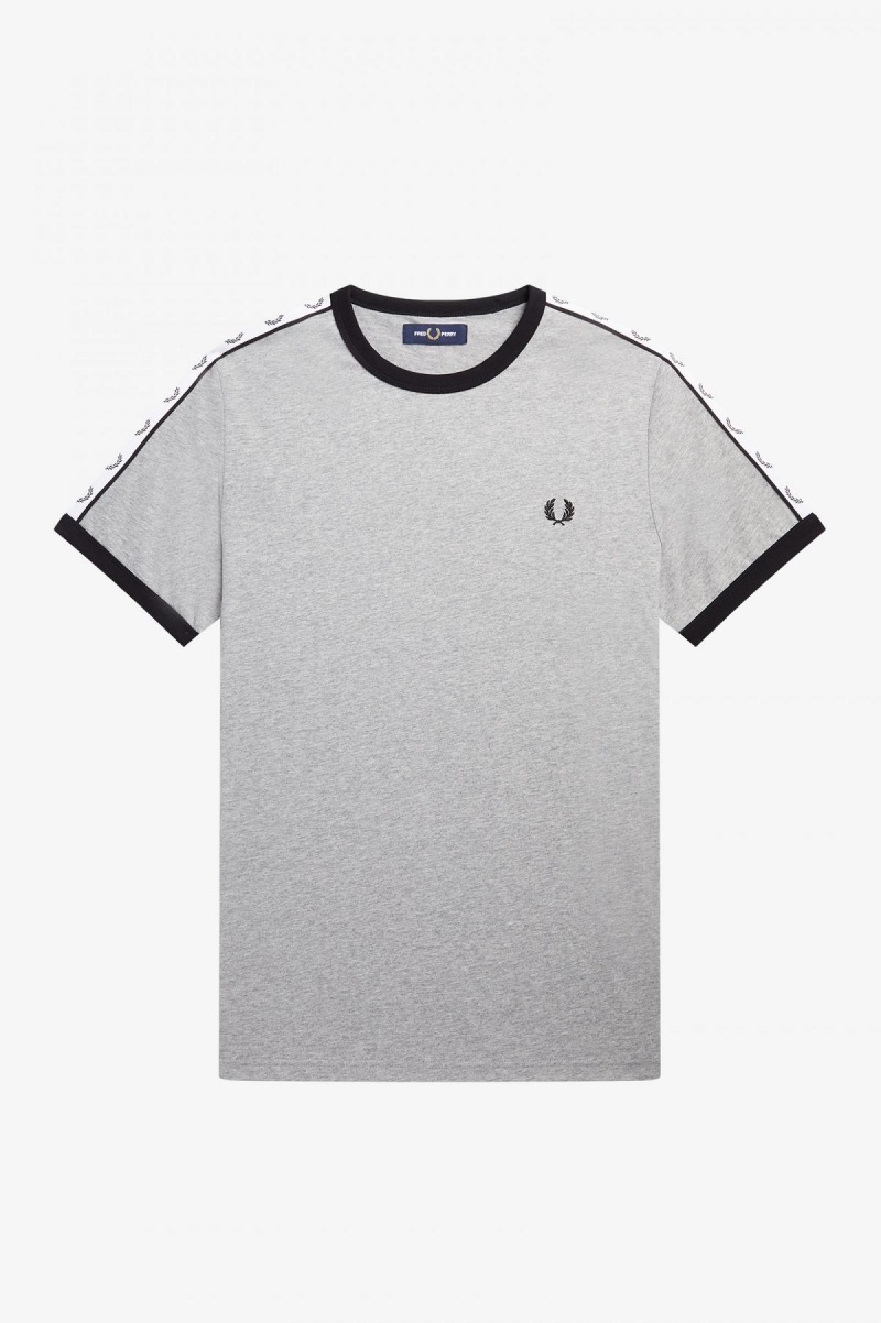 Camiseta Fred Perry Taped Ringer Hombre Steel Marl | CLZPD17292