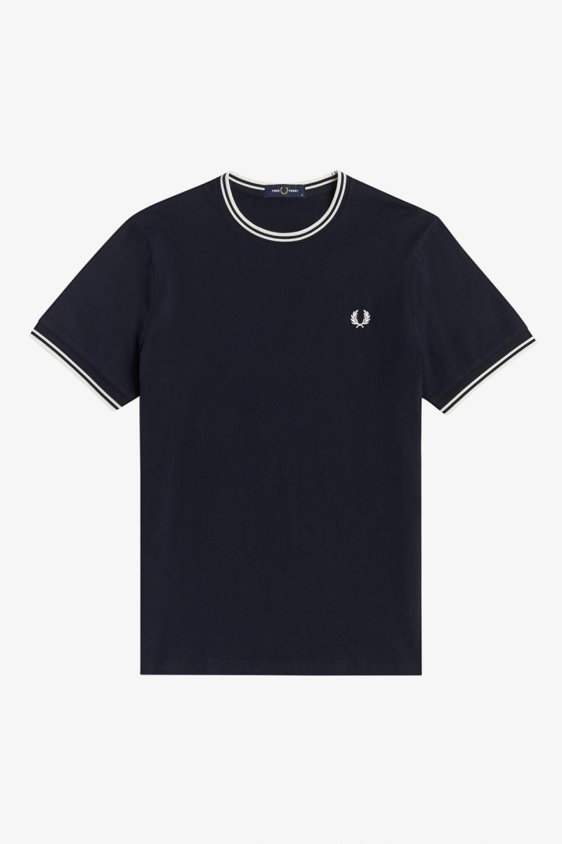 Camiseta Fred Perry Twin Tipped Hombre Azul Marino | CLNEJ80140