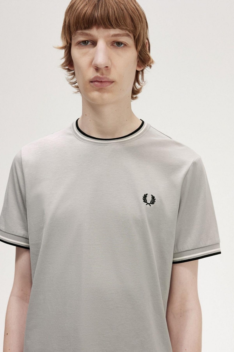 Camiseta Fred Perry Twin Tipped Hombre Limestone | GCLUC98237