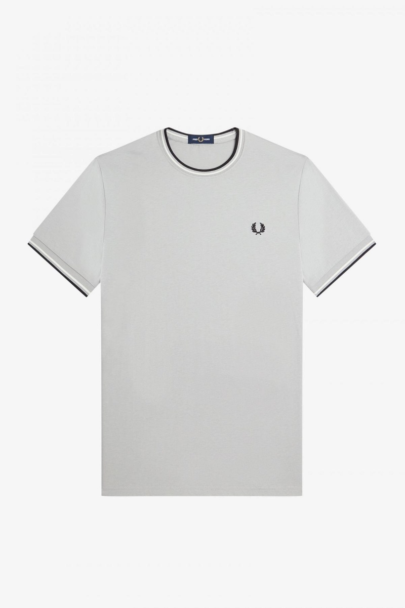 Camiseta Fred Perry Twin Tipped Hombre Limestone | GCLUC98237